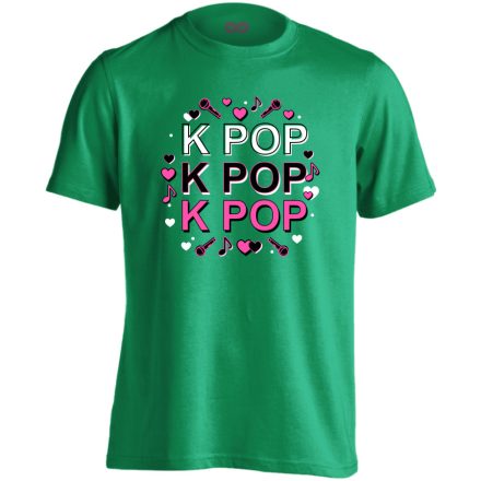 Triplázós k-pop férfi póló (zöld)