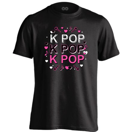 Triplázós k-pop férfi póló (fekete)