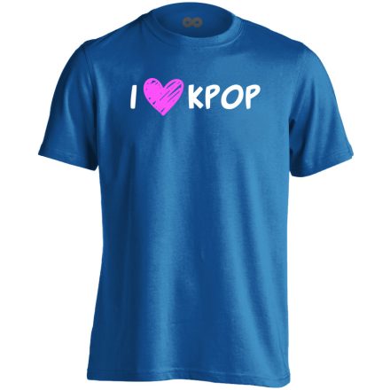 I <3 KPOP k-pop férfi póló (kék)
