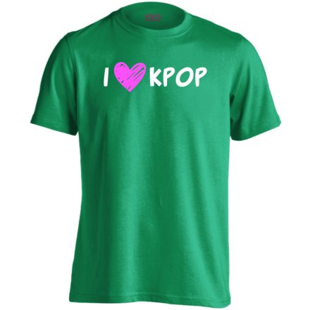 I <3 KPOP k-pop férfi póló (zöld)