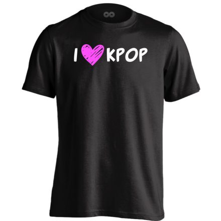 I <3 KPOP k-pop férfi póló (fekete)