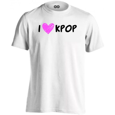 I <3 KPOP k-pop férfi póló (fehér)