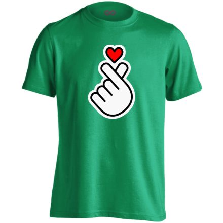 Az igazi szív k-pop férfi póló (zöld)