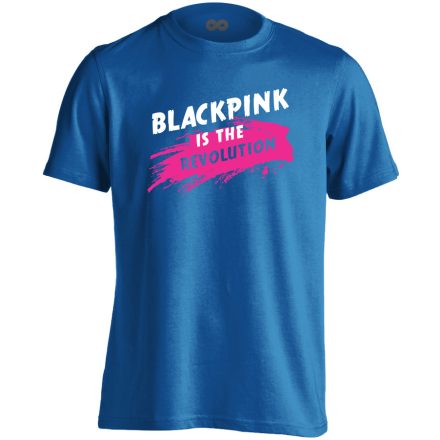 Blackpink is the revolution k-pop férfi póló (kék)