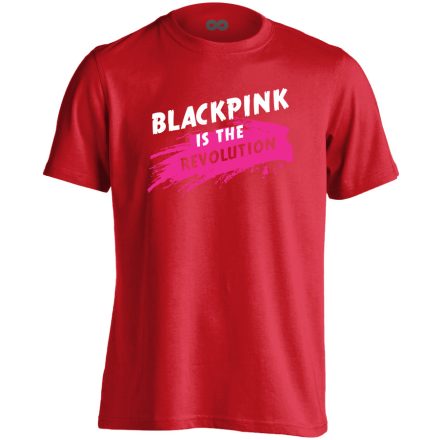 Blackpink is the revolution k-pop férfi póló (piros)