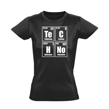 I love chemistry elektronikus női póló (fekete)