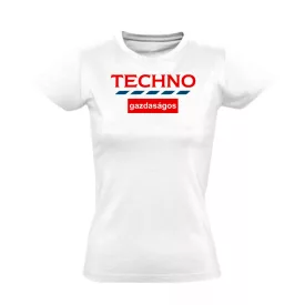 Techno gazdaságos elektronikus női póló (fehér)