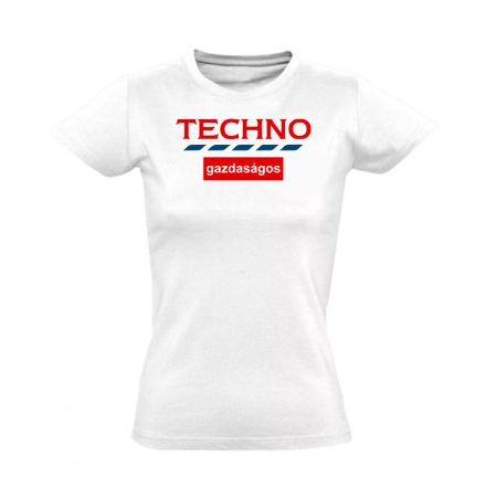 Techno gazdaságos elektronikus női póló (fehér)