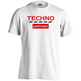 Techno gazdaságos elektronikus férfi póló (fehér)