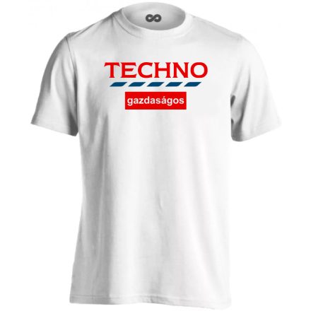 Techno gazdaságos elektronikus férfi póló (fehér)