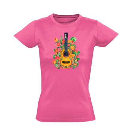 La guitarra latin női póló (rózsaszín)