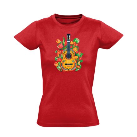 La guitarra latin női póló (piros)