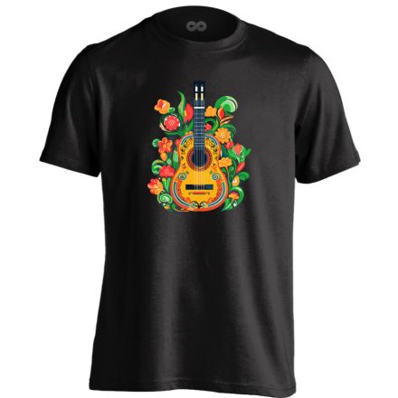 La guitarra latin férfi póló (fekete)