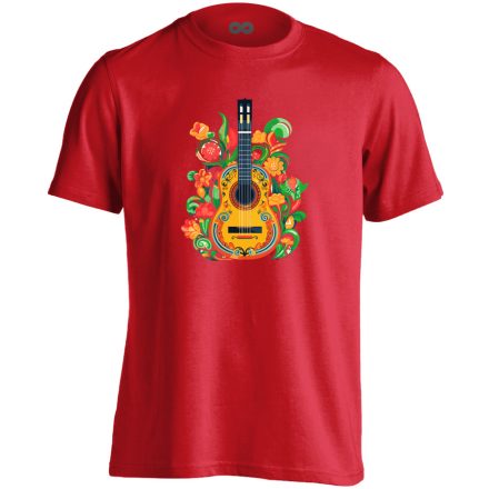 La guitarra latin férfi póló (piros)
