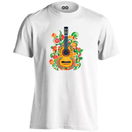 La guitarra latin férfi póló (fehér)