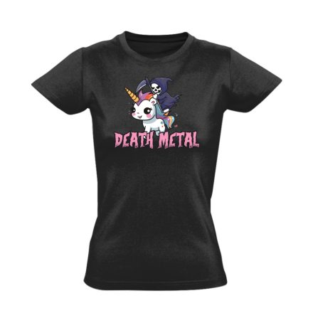 Aranyos death metal rock 'n metál női póló (fekete)