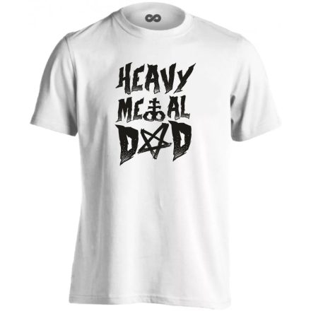 Heavy metal dad rock 'n metál férfi póló (fehér)