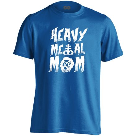 Hevy metal mom rock 'n metál férfi póló (kék)