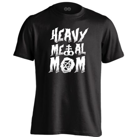 Hevy metal mom rock 'n metál férfi póló (fekete)