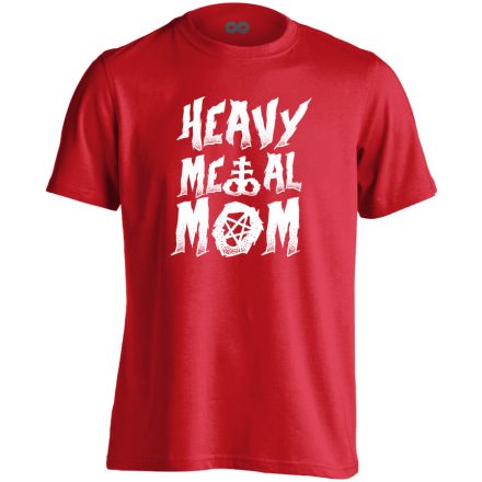 Hevy metal mom rock 'n metál férfi póló (piros)