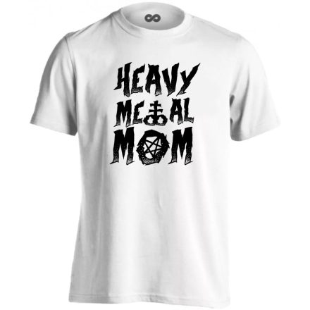 Hevy metal mom rock 'n metál férfi póló (fehér)