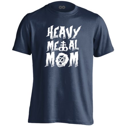 Hevy metal mom rock 'n metál férfi póló (tengerészkék)