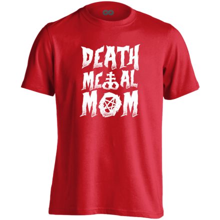 Death metal mom rock 'n metál férfi póló (piros)