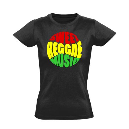 Édes muzsika reggae női póló (fekete)