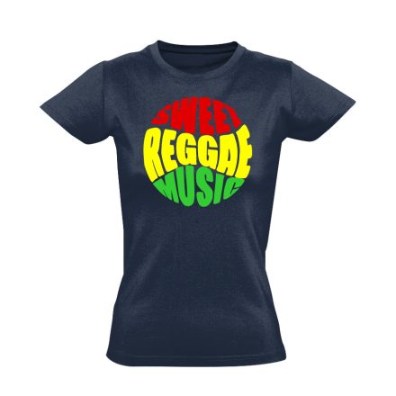 Édes muzsika reggae női póló (tengerészkék)