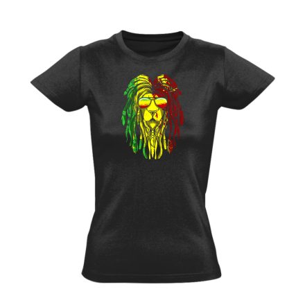 The lion reggae női póló (fekete)