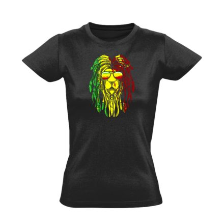 The lion reggae női póló (fekete)