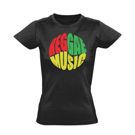 Zene reggae női póló (fekete)
