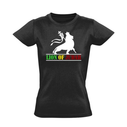 Lion of Judah reggae női póló (fekete)