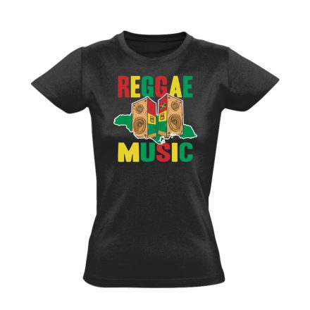 Színes szórók reggae női póló (fekete)