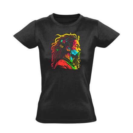 Tipik fej reggae női póló (fekete)