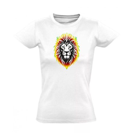 Oroszlános fej reggae női póló (fehér)
