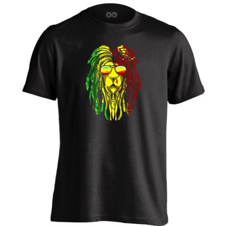 The lion reggae férfi póló (fekete)
