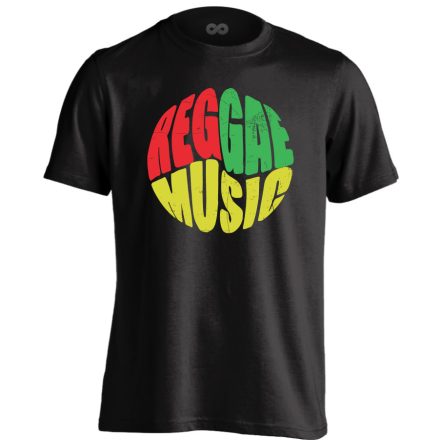 Zene reggae férfi póló (fekete)