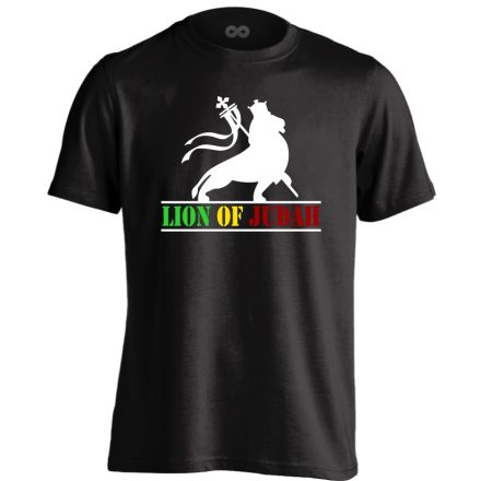 Lion of Judah reggae férfi póló (fekete)