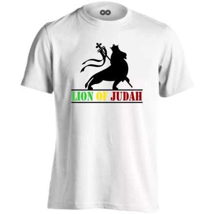 Lion of Judah reggae férfi póló (fehér)