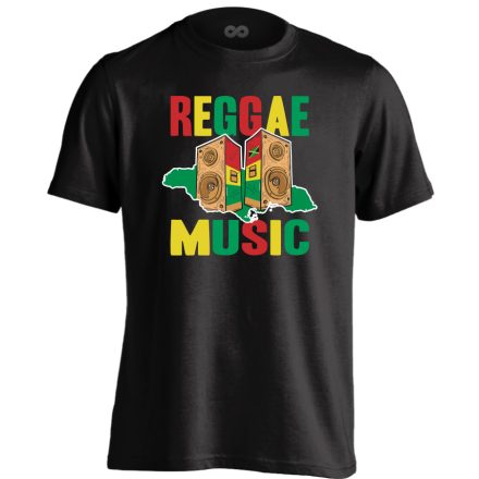 Színes szórók reggae férfi póló (fekete)