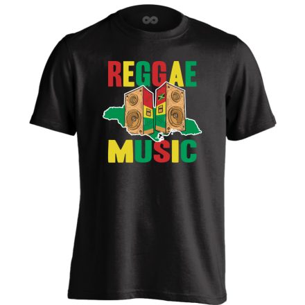 Színes szórók reggae férfi póló (fekete)