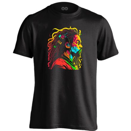 Tipik fej reggae férfi póló (fekete)