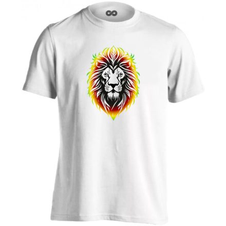Oroszlános fej reggae férfi póló (fehér)