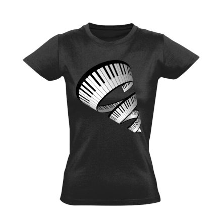 Zongornádó zongorás női póló (fekete)