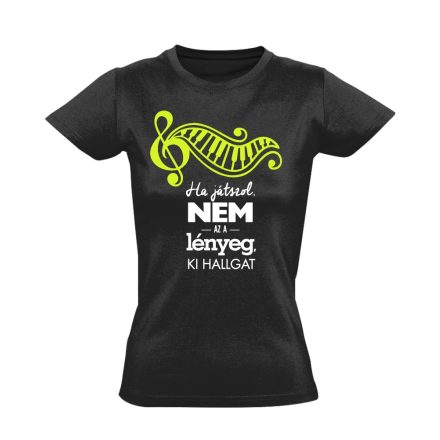 Lényeg zongorás női póló (fekete)