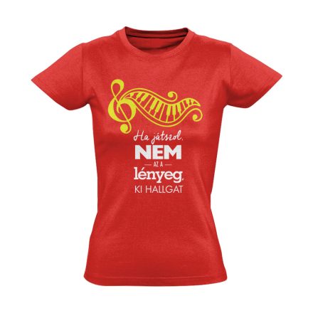 Lényeg zongorás női póló (piros)