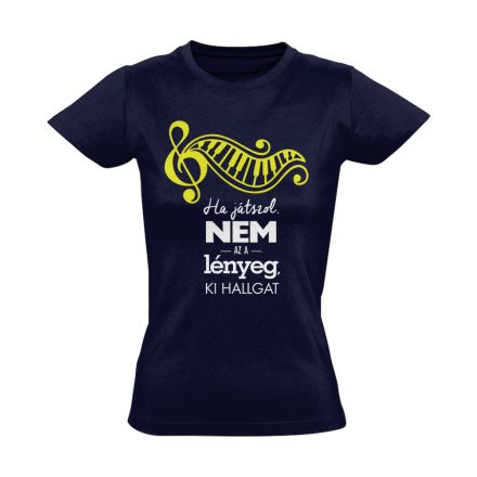 Lényeg zongorás női póló (tengerészkék)
