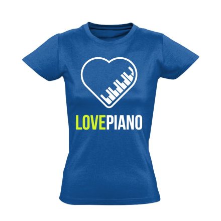 LovePiano zongorás női póló (kék)