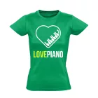 LovePiano zongorás női póló (zöld)
